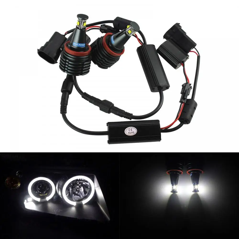

2x20 Вт светодиодные кольцевые лампы Angel Eyes Halo, ксеноновые белые для BMW E60 E61 E91 E92
