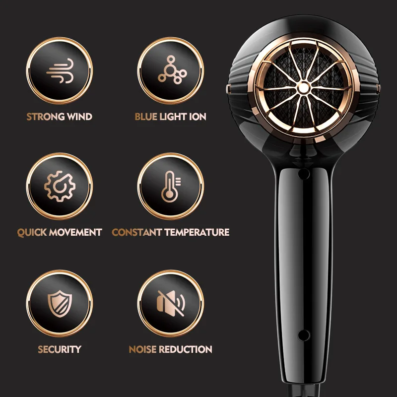 New High-Power Quick Drying Hair Dryer For Home Use, Hair Salon, Cool Hot Air, Blue Light Hair Care Dryer, 220V image 6