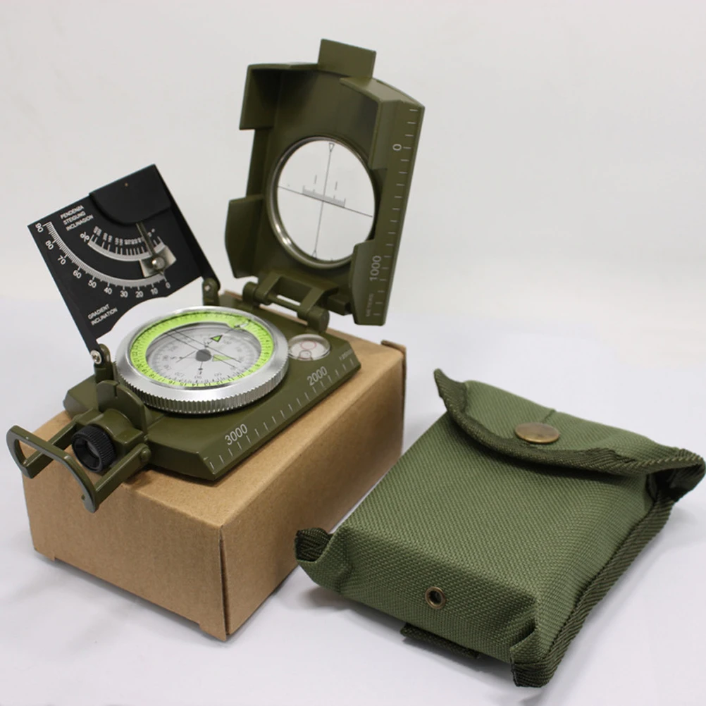 

s High end Compass for Hiking Waterproof Windproof Zinc Alloy Frame Accurate Dial elastic Liquid Filled Scale Fluorescent