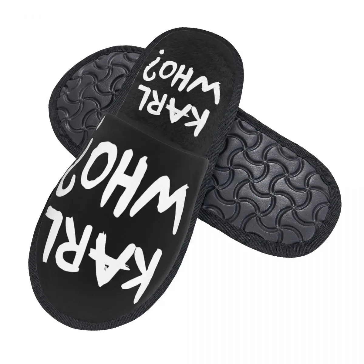 Karl Who Slogan Comfort Scuff Memory Foam Slippers Women Hotel House Shoes