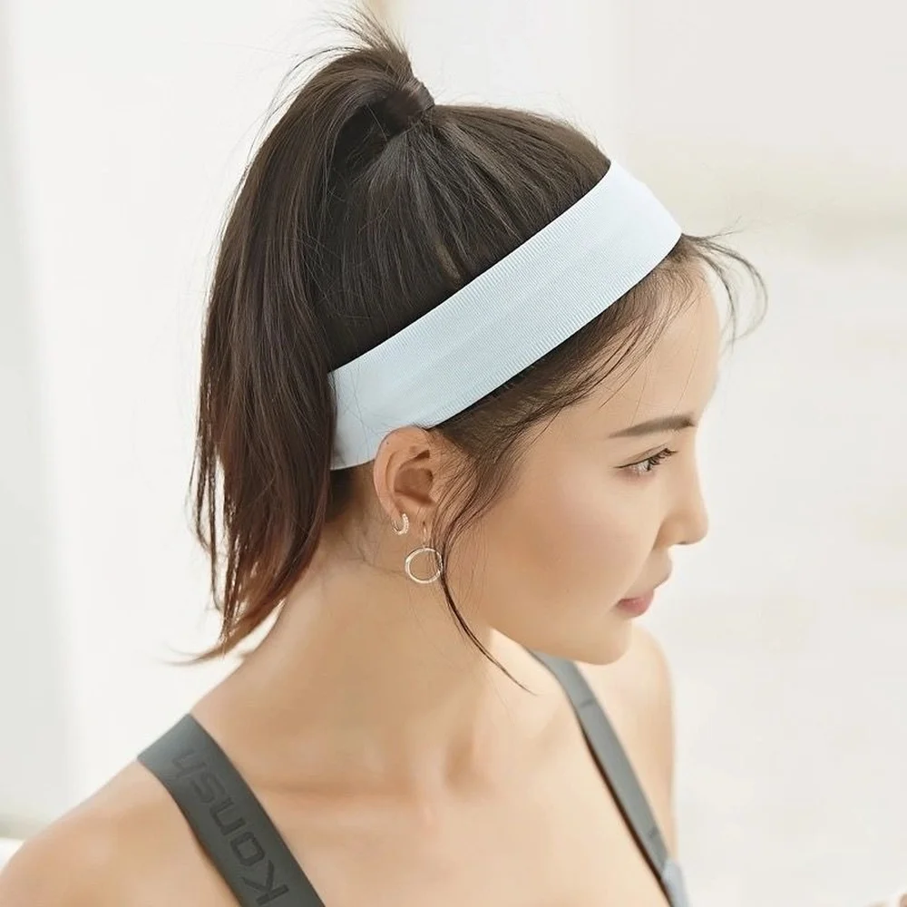 Esportes hairband feminino verão correndo suor absorvente bandana fitness yoga rosto lavagem anti-transpirante suor guia bandana