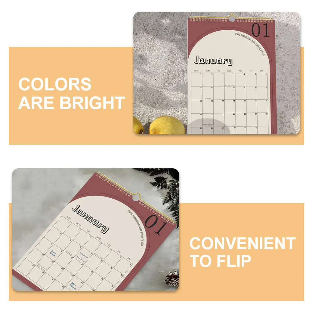 Cute Wall Calendar Decorative Planner English Family for Home Daily Schedule