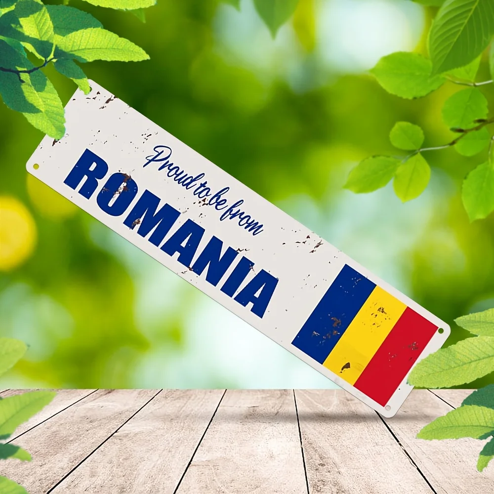 Venus Aluminum Sign Proudly from Romania with Romanian Flag Wall Decor, Suitable for Garage, Home or Office-Perfect Holiday Gift
