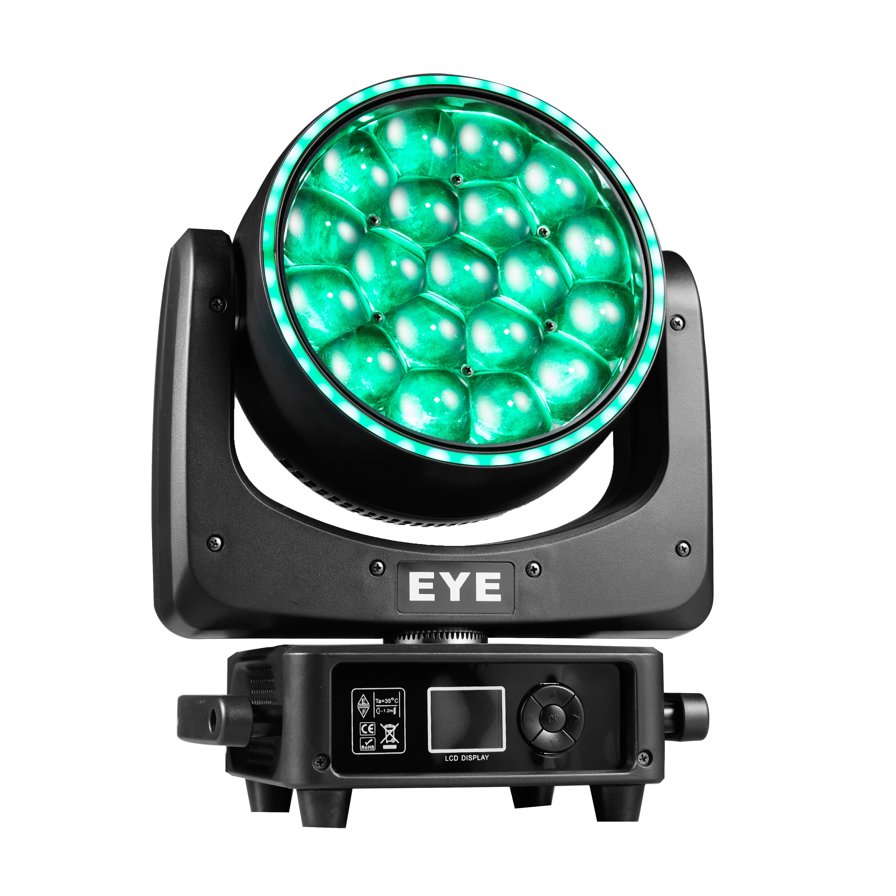 

Stage Light 19X25W Big Bee Eye RGBW Zoom LED Moving Head DJ Stage Lighting Halo Effect DJ DMX Bar party