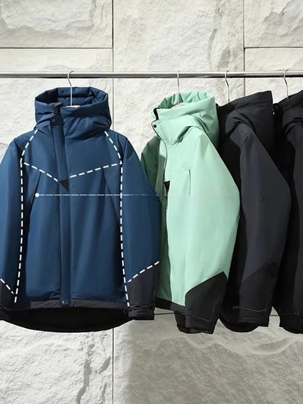 

Мужская уличная куртка с капюшоном, утепленная 80% гусиным пухом, ветрозащитная, водонепроницаемая, теплая, с длинными рукавами, на молнии, из полиэфирного волокна