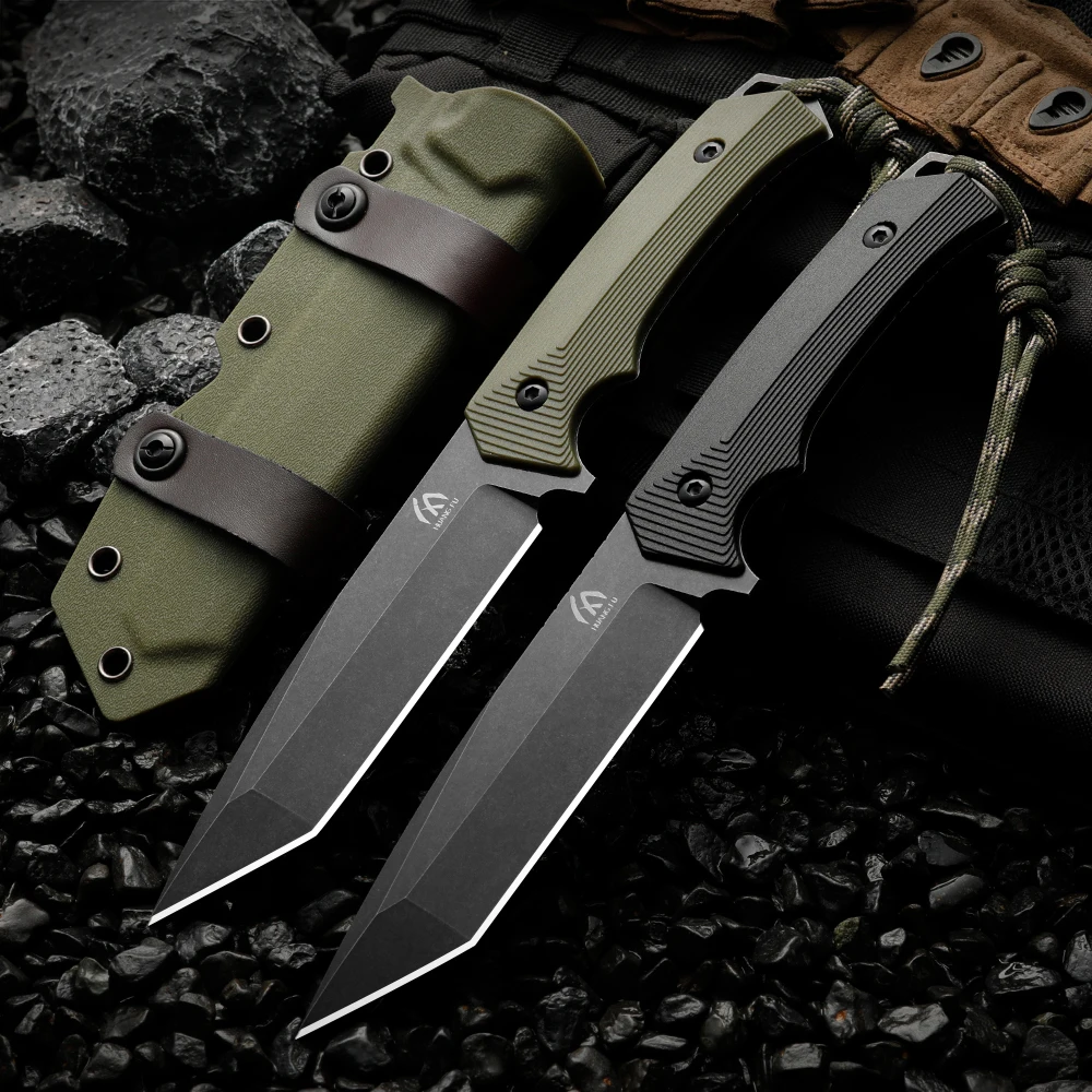 

Высококачественный стальной нож с фиксированным лезвием, походный нож для кемпинга с цельным клинком и ножнами из высокопрочной нержавеющей стали, для экстренных ситуаций.