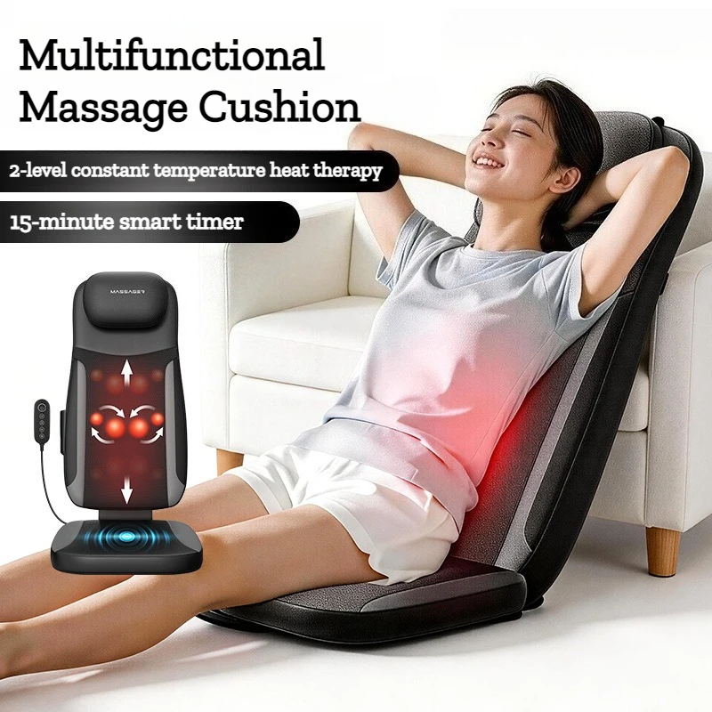 Multifunctional Electric Massage Cushion Heating Vibration Foldable Full Body Massager Cushion Comfortable Massage Equipment