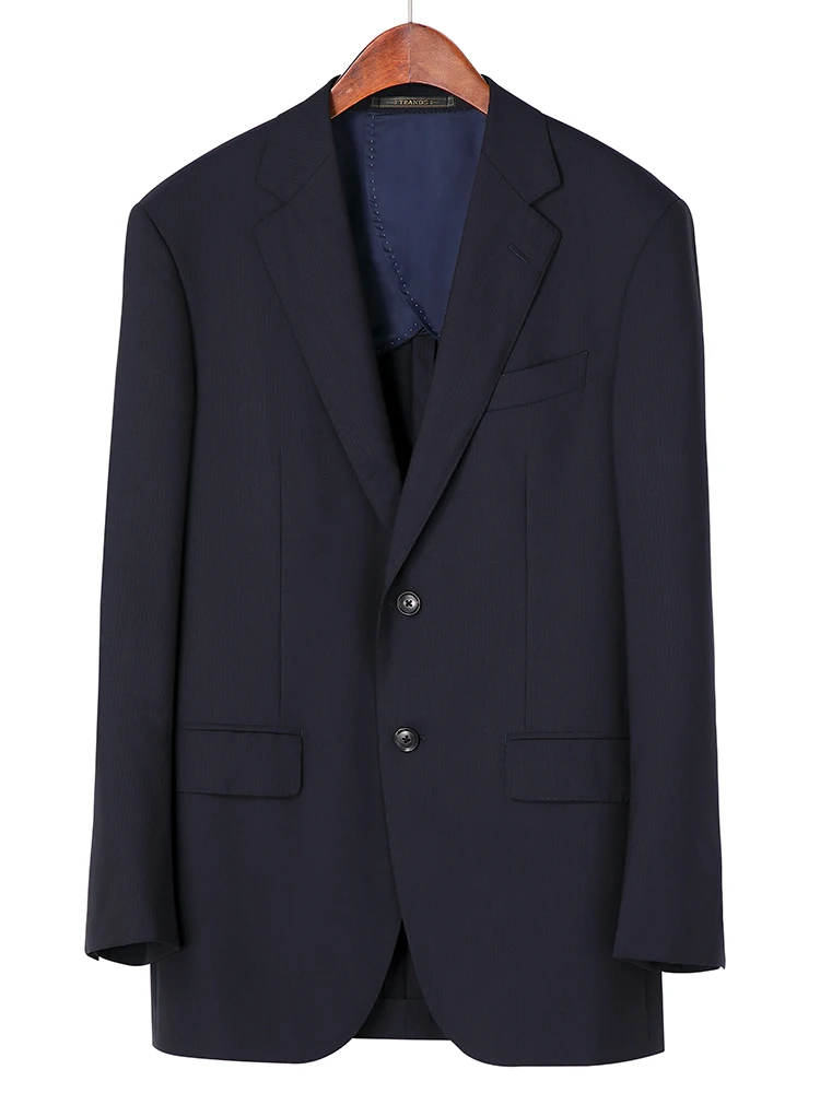 

Men's Summer Thin Cooling Fabric Suit Business Formal Long Sleeve Regular Fit Adult Woolen Tuxedo with Two Single Buttons