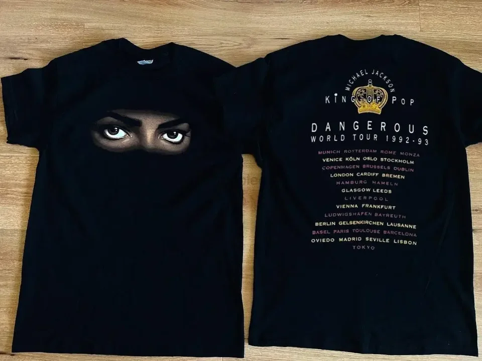 Michael Jackson Dangerous World Tour 1992-93 Unisex Black T-Shirt