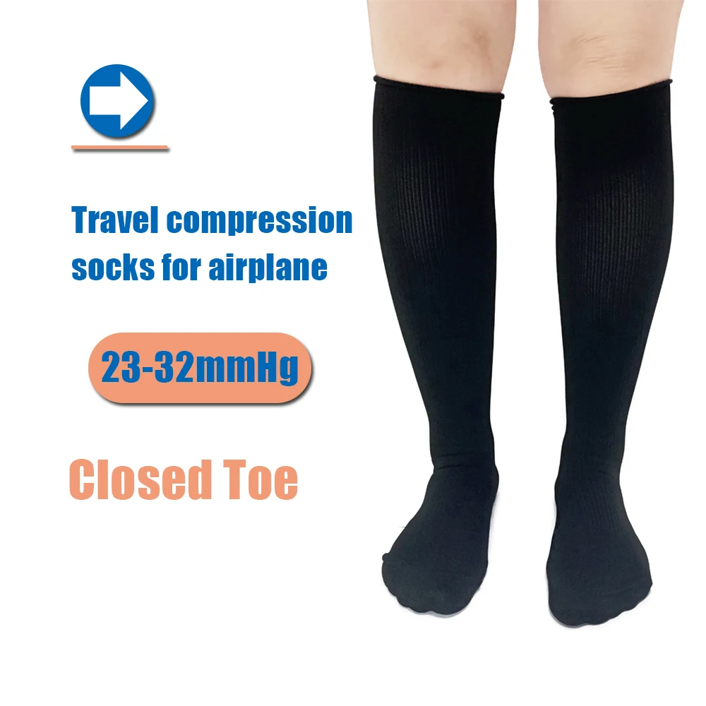 2pc/Pair Flight Travel Compression Socks Stretch Sports Running Outdoor Travel Workout Protectors Promote Blood Circulation Sock