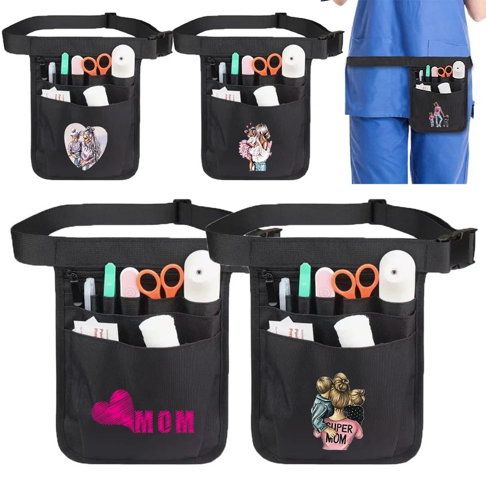 

New Waist bag Mom Printing Workout Traveling Running Phone Wallets Waist Pack Phone Bag Work Sport Accessories Nurse Waist Bags