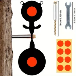 6.9-inch 3MM Thick Panda Metal Bi-directional Rotating Target Outdoor Slingshot BB Gun Hunting and Shooting Practice Package