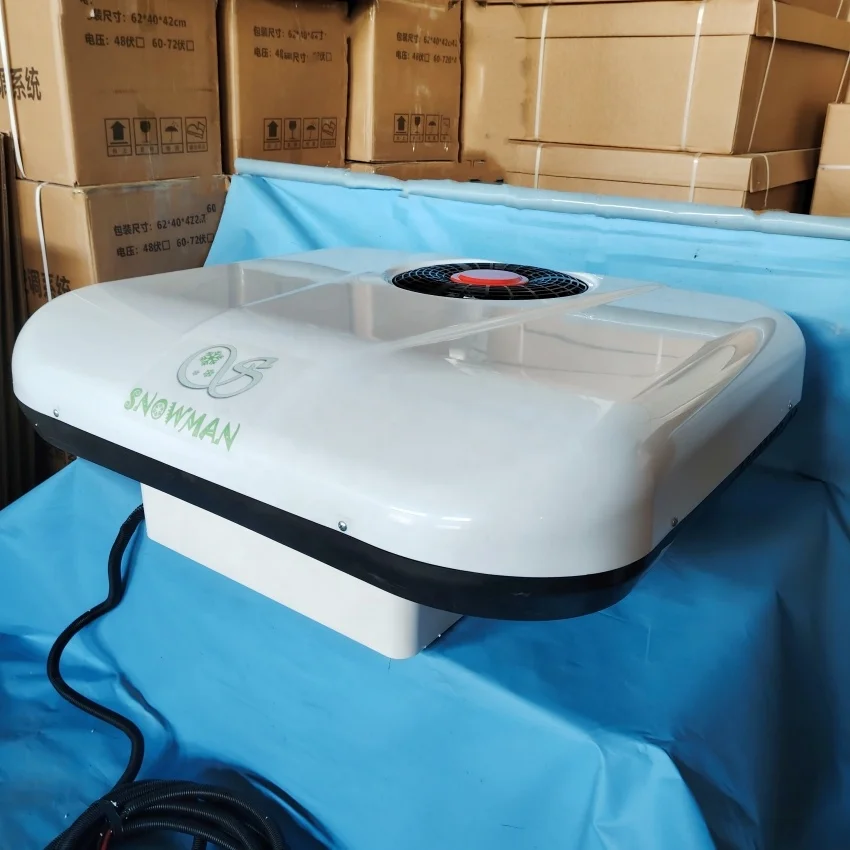 مواقف السيارات الكهربائية على السطح شاحنة تيار مستمر تعمل بالبطارية 12 فولت سقف علوي سيارة فان مكيف الهواء #2