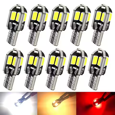 10/20PCS W5W T10 LED Bulbs Canbus 5730 8SMD 12V 6000K 194 168 LED Car Map Dome Lights Parking Light Auto Signal Lamp