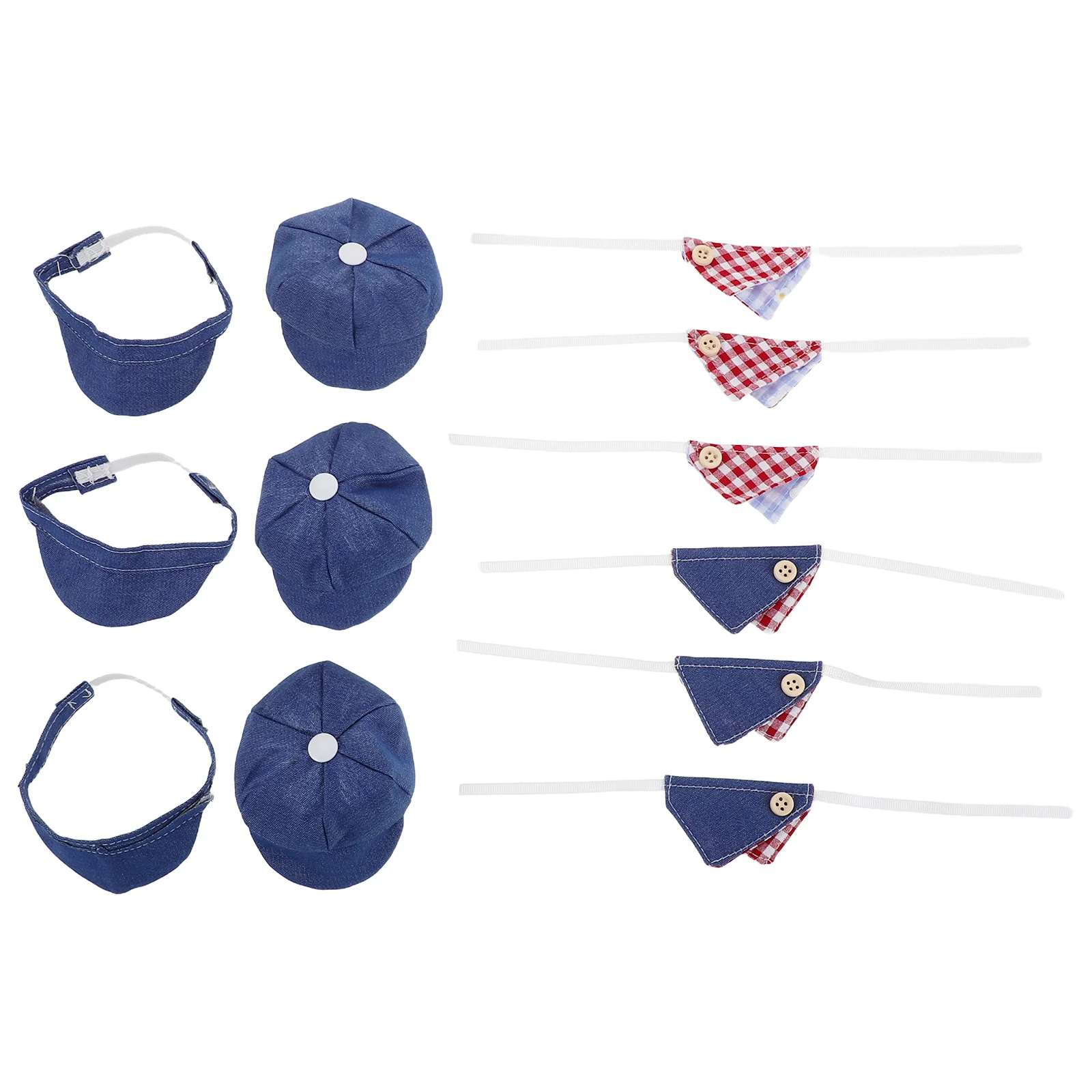 12 個の子供用ベレー帽と三角スカーフアクセサリー夏用ミニキャップ 10 センチメートルパーティー用品ケーキトッパー写真小道具用