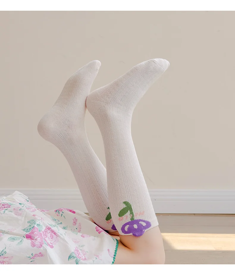 3 Paar lange Babysocken für Mädchen, Blumensocken, Frühling und Herbst, Mädchensocken, Kinder-Baumwollsocken für 1–12 Jahre – Detail 11