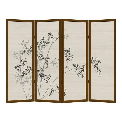 현대적인 새로운 중국식 대나무 원목 접이식 스크린 파티션 장식 거실 입구 소형 아파트 이동식 접이식 스크린
