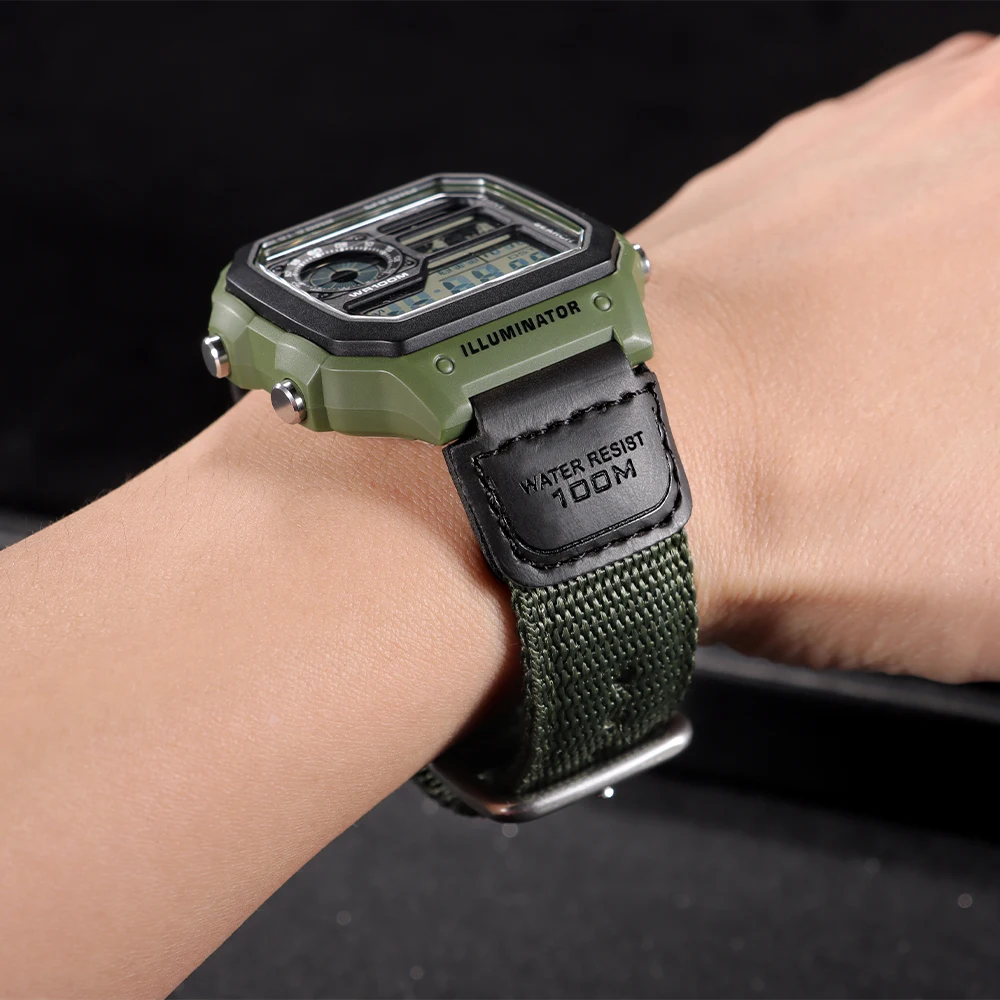 Nylon for Casio for F-91W W-800H Watch Band SGW400 F91W F84 F105/108/A158/168 AE1200/1300 18mm Cowhide Strap Men Women Bracelet image 4
