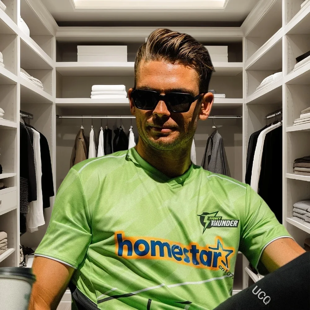 

Футболка для мужчин 26 BBL, популярная в Австралии, с символикой крикетной команды Sydney Thunder, быстросохнущая, 3D-дышащая