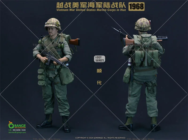 In Stock QOM-1045 1/6 Vietnam War United States Marine Corps In Hue Combat Uniform Suit Set fit 12In Male Solider Action Figure