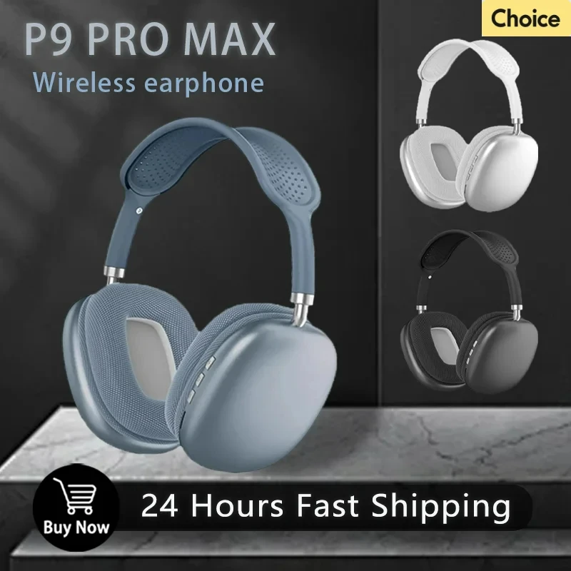 P9 Pro Max wireless earphones, equipped with microphone, stereo, waterproof sports earphones, and C-shaped telescopic earphones