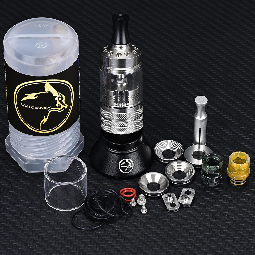 Wolfcoolvape G-Class MTL RTA Atomizer 22mm 3.5ml Tank with 3PCS Air Pin 1.0mm 1.2mm 1.5mm Rebuildable Vape Atomizer for Mods