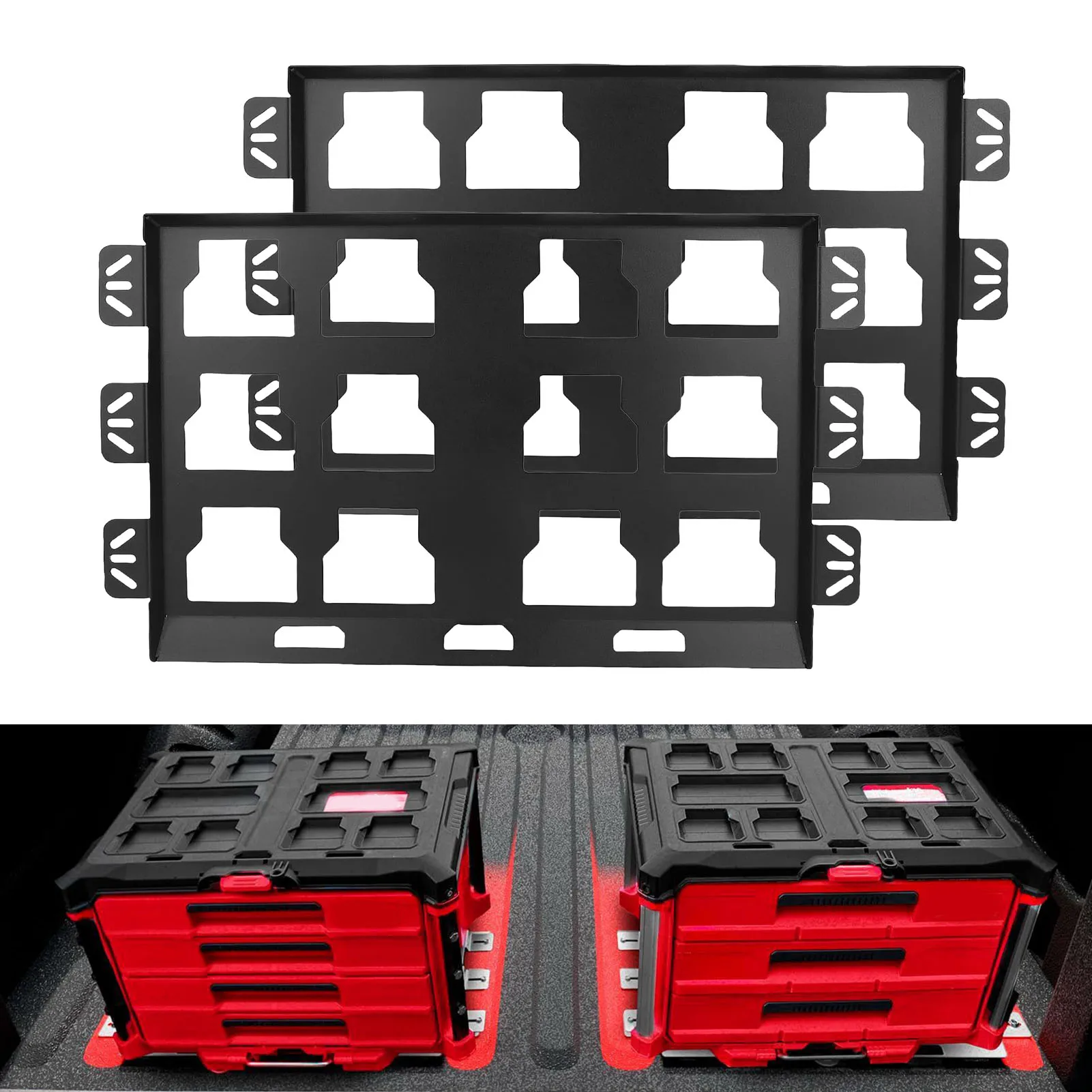 

2Pcs Toolbox Mounting Plate Suitable for Packout Toolbox Wall Or Floor Mount Metal Mounting Base