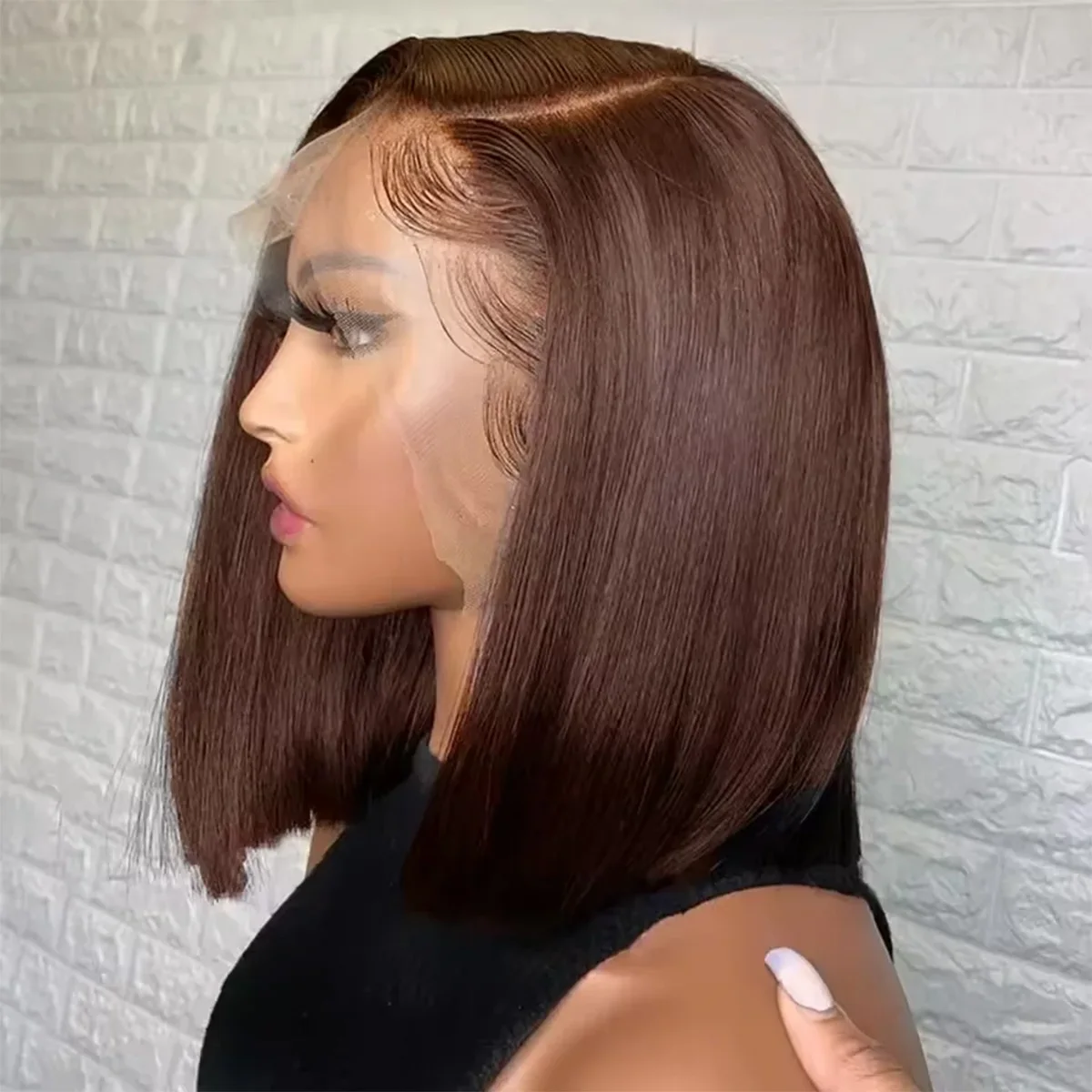 

Chocolate Brown 13x4 Full Lace Front Wigs Bone Straight Transparent Lace Frontal Human Hair Wig For Women 4x4 Lace Closure Wigs