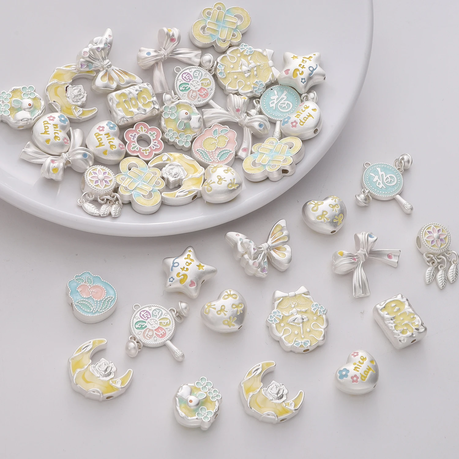 Alloy Moon Charms Beads Pendants beading Connector beads Decoration for Earring DIY Bracelet Craft Making Findings Accessories
