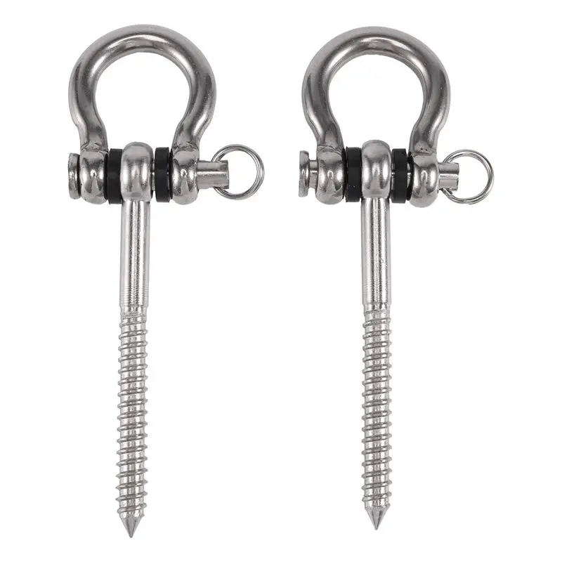 

AT02-2 шт. 2 кронштейна из нержавеющей стали 304, сверхпрочные, 180° ° Крепления для качелей, гамаков, стульев, боксерских груш, комплектующие для качелей