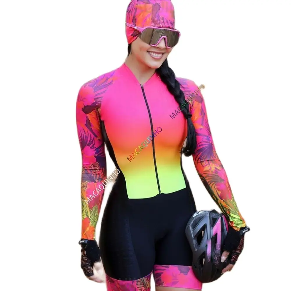 

Cycling Overalls Summer Anti-UV Kafitt Women's Jumpsuit Suit Long Sleeve Cycling Clothing With Free Shipping Macaquinho