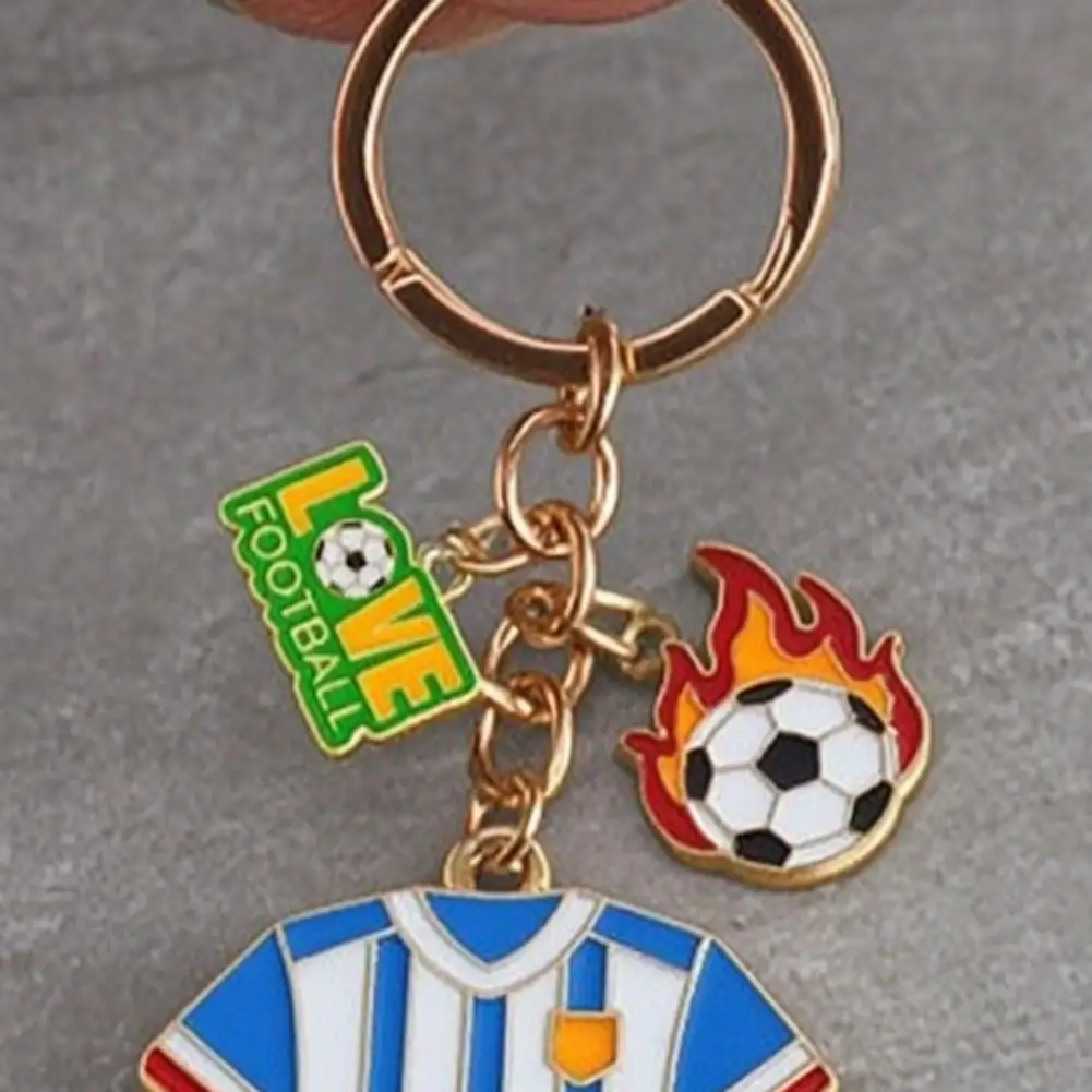 Metal Sports Keychain Football Jersey Keychain with Enamel Color Lightweight Football Accessory Portable Sports Fan for Game