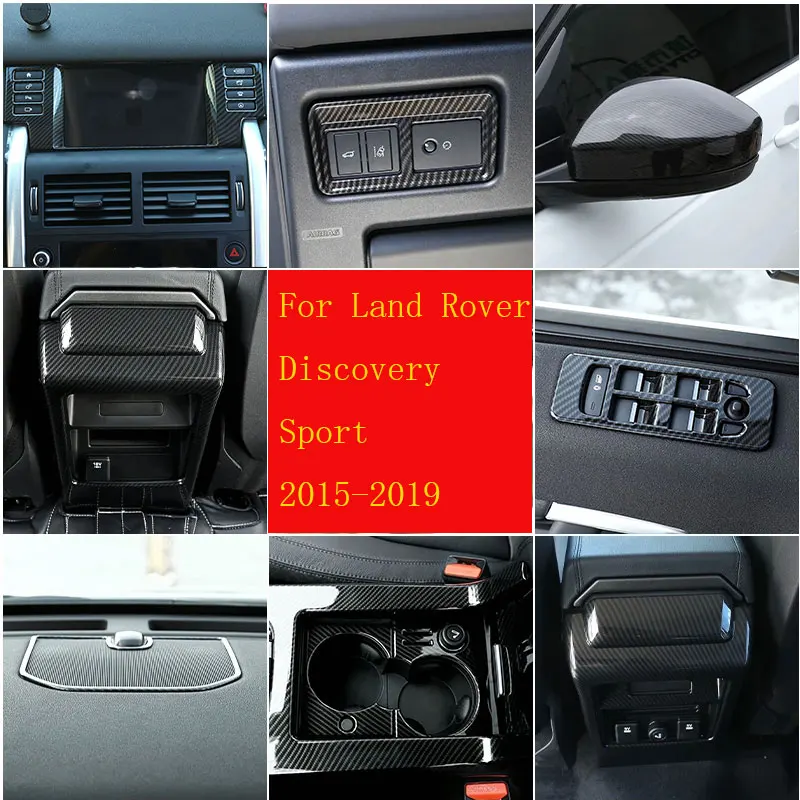 

For Land Rover Discovery Sport 2015-19 Car Glass Lift Frame Cover Interior ABS Carbon Fiber Style Modified Stickers Accessories