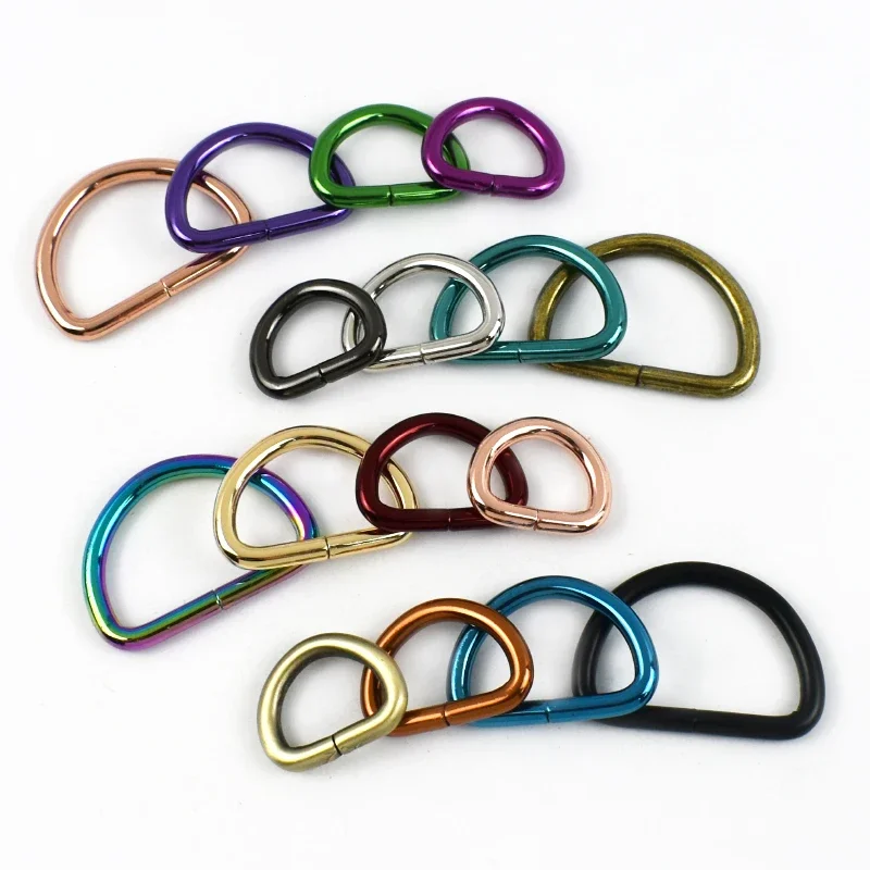 5/10Pcs 20/25/32/38mm D 링 금속 버클 가방 웨빙 스트랩 걸쇠 개 목걸이 가죽 끈 벨트 루프 후크 DIY 가죽 액세서리
