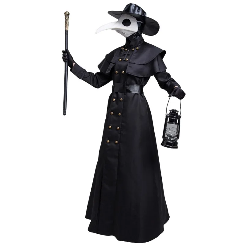 Halloween Plague Doctor Costume Steampunk Birdman 6-9 Pcs