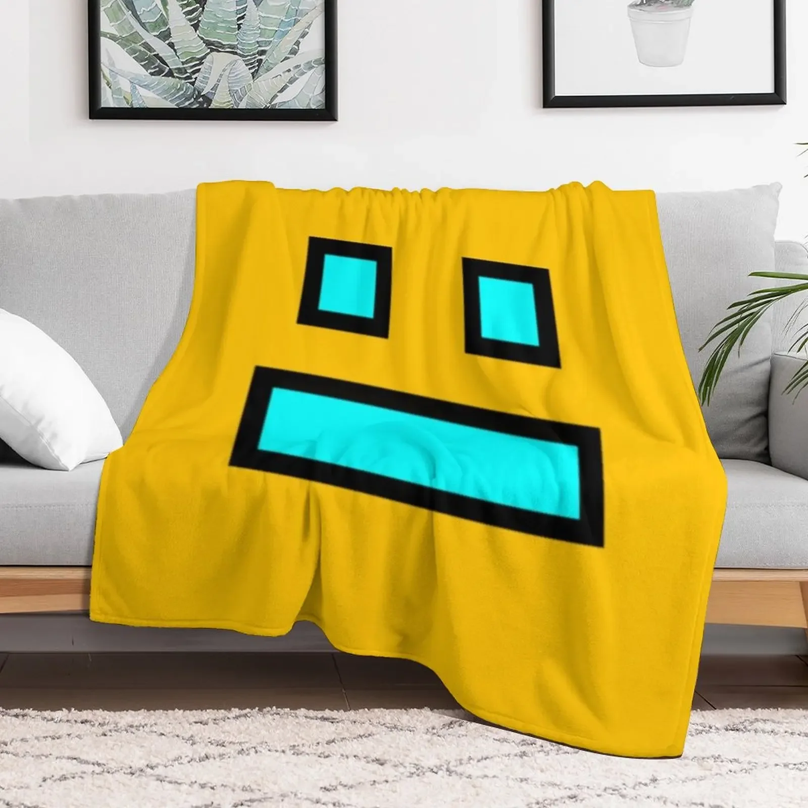 Geometry Dash Throw Blanket christmas gifts Flannel Fabric Giant Sofa Blankets