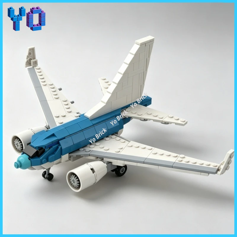 Realistic large intercontinental airplane building block set, dual-channel plane, small particle desktop decoration toy419pcs