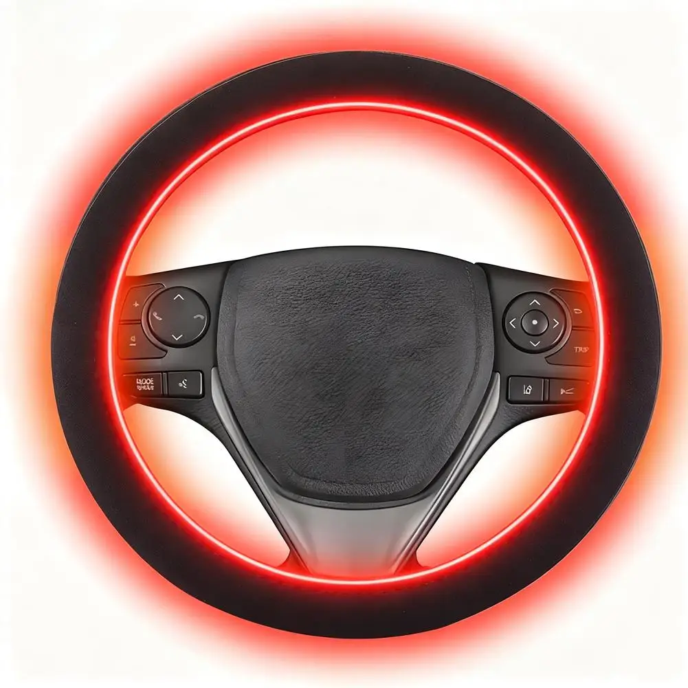 12V Heated Steering Wheel Cover Warm In Winter Universal Fit Steering Wheel Protector Outer For Cars Trucks Vans Car Accessories