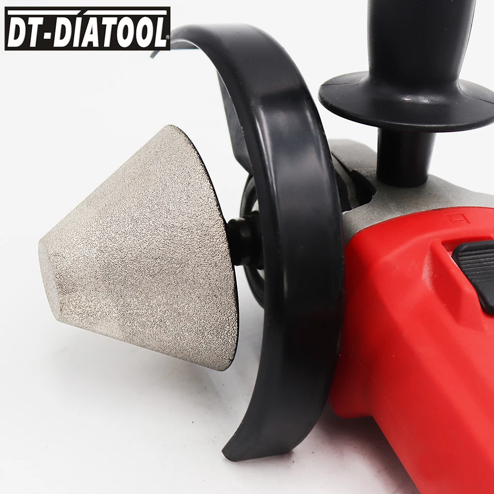 DT-DIATOOL 1pc Diamond Chamfer Finger Milling Bits M10 Enlarge Shape Bevel Existing Holes Tile Granite Marble Ceramic Trimming