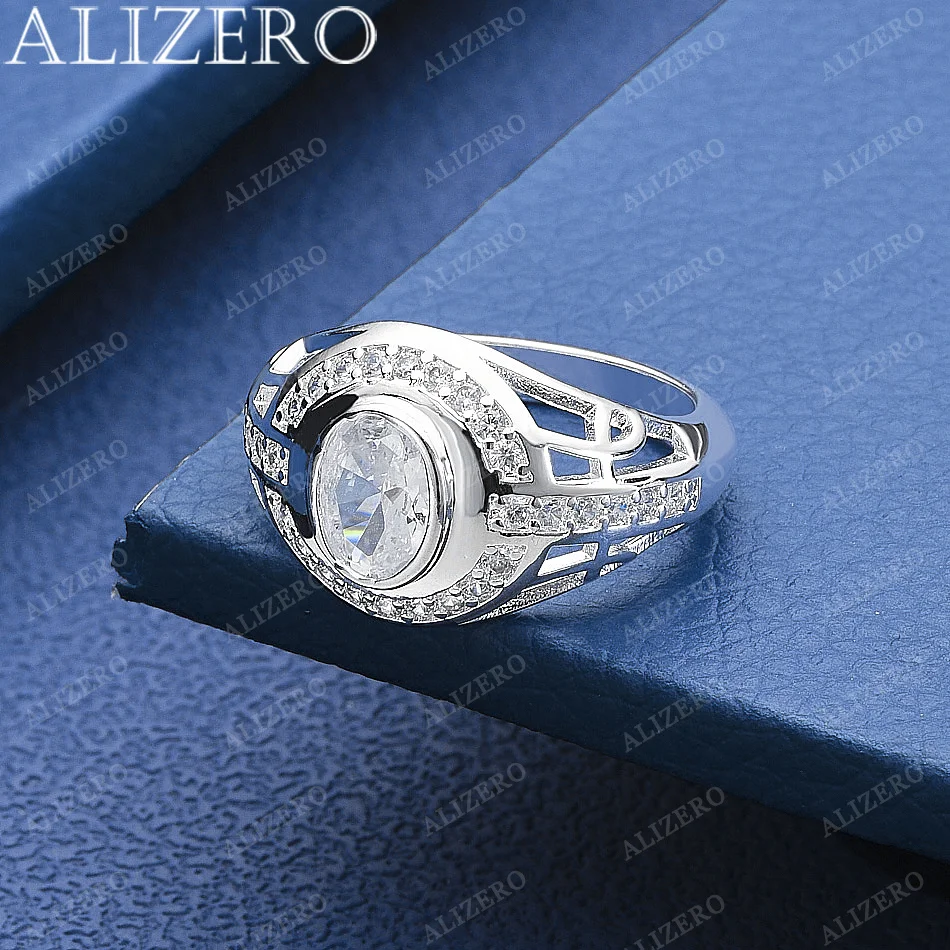

Кольцо ALIZERO из стерлингового серебра 925 пробы, блестящее кольцо с большим цирконием, подарки на свадьбу, помолвку, модные украшения для вечеринок