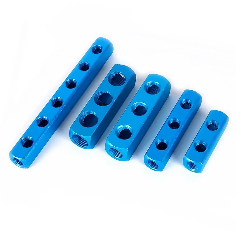 G1/4 G1/2 Pneumatic Manifold Multi Tube Gas Separation Block Multi-channel Direct Distributor Aluminum Alloy Diversion Exhaust