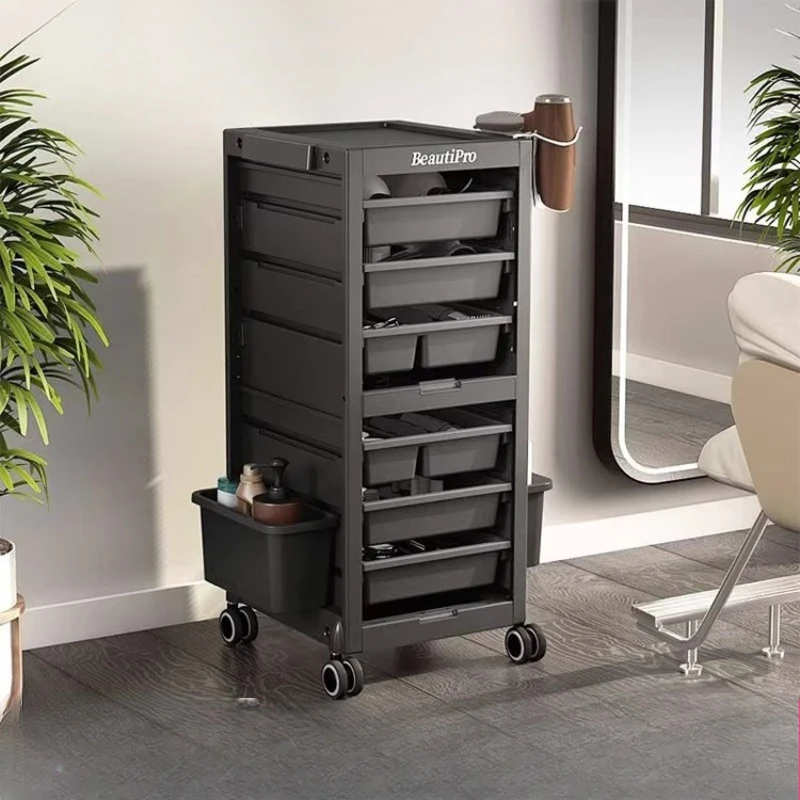 Commercial Salon Trolley Cart Mobile Hair Tool Organizer for Barber Shop Multi-Functional Styling Station Beauty Salon Furniture