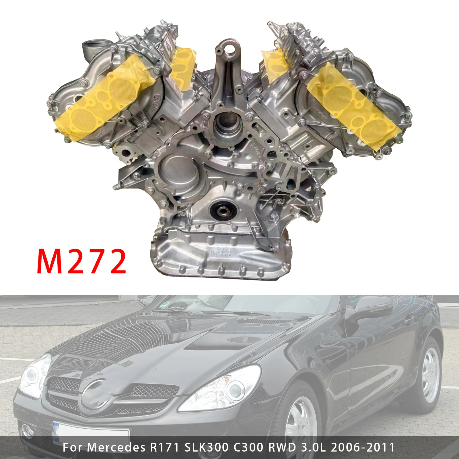 Areyourshop Neuer M272 Motorblock für Mercedes R171 SLK300 C300 RWD 3.0L 2006 2007 2008 2009 2010 2011 – Detail 2