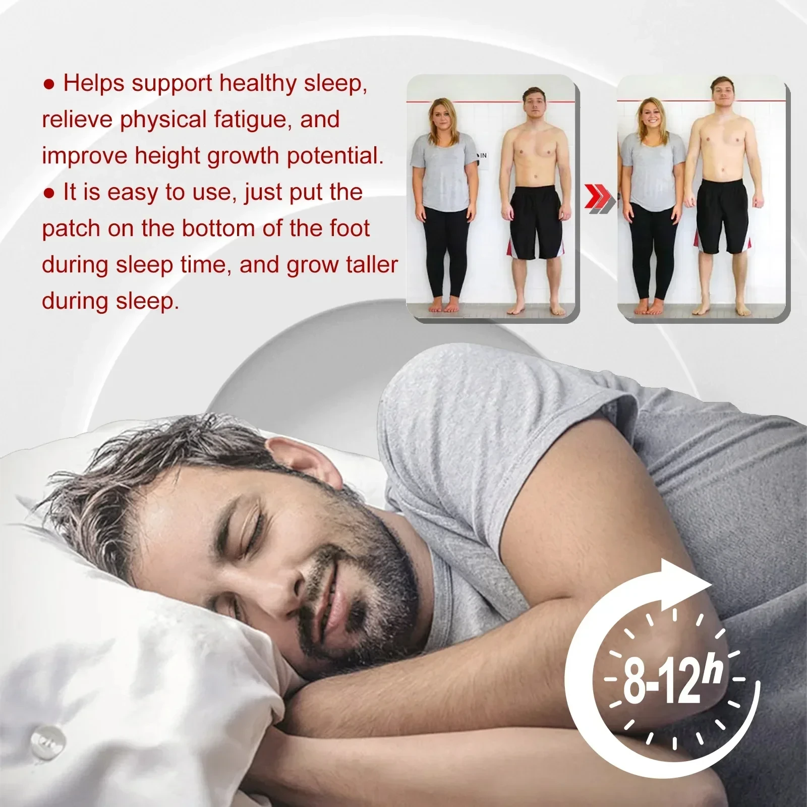 6/10/60PCS Height Growth Patch Promote Bone Heightening Calcium Vitamin D Supplement Adult Children Height Enhancer Foot Patches