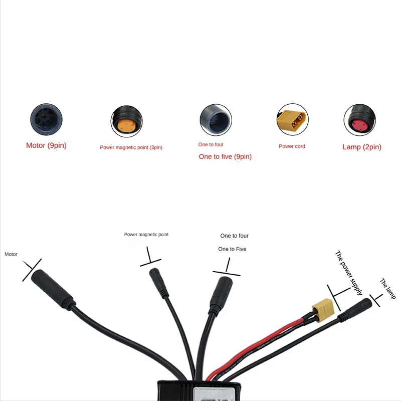 1 PCS For 24V36V48V-26A 500 With 750W Sine Wave Three-Mode Controller Electric Scooter Accessories Waterproof Connector