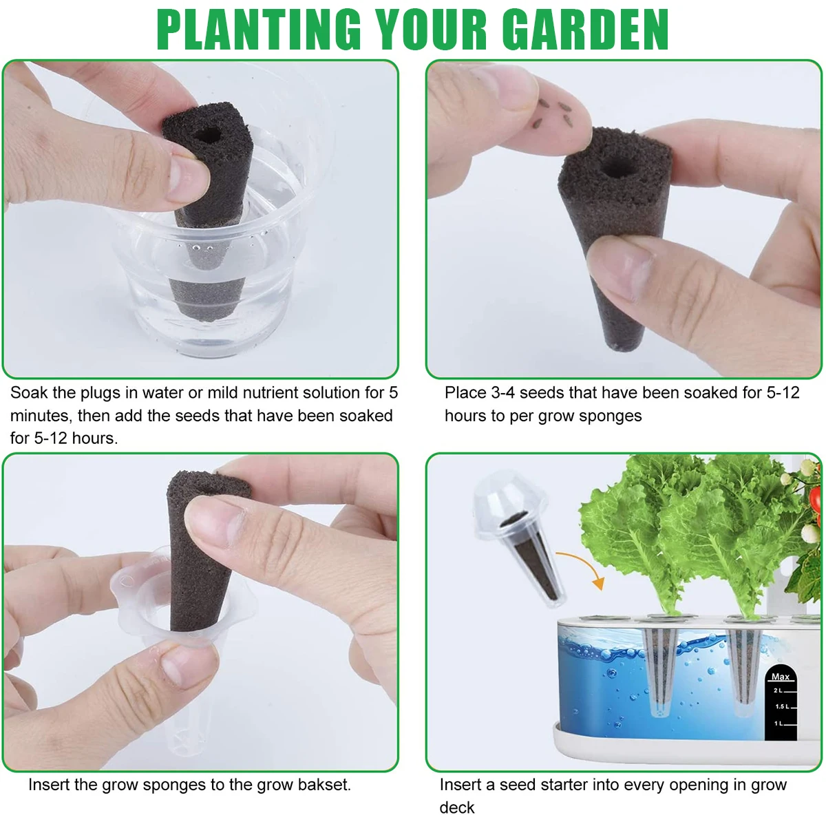 Seed Pod Kit Reusable Hydroponic Pods Kit Indoor Plant Pod Kit with Lightproof Stickers Plant Baskets Clear Garden Accessories