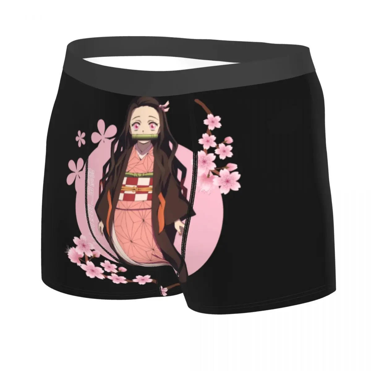 Custom Nezuko Kamado Boxers Shorts Men's Demon Slayer Anime Briefs Underwear Novelty Underpants