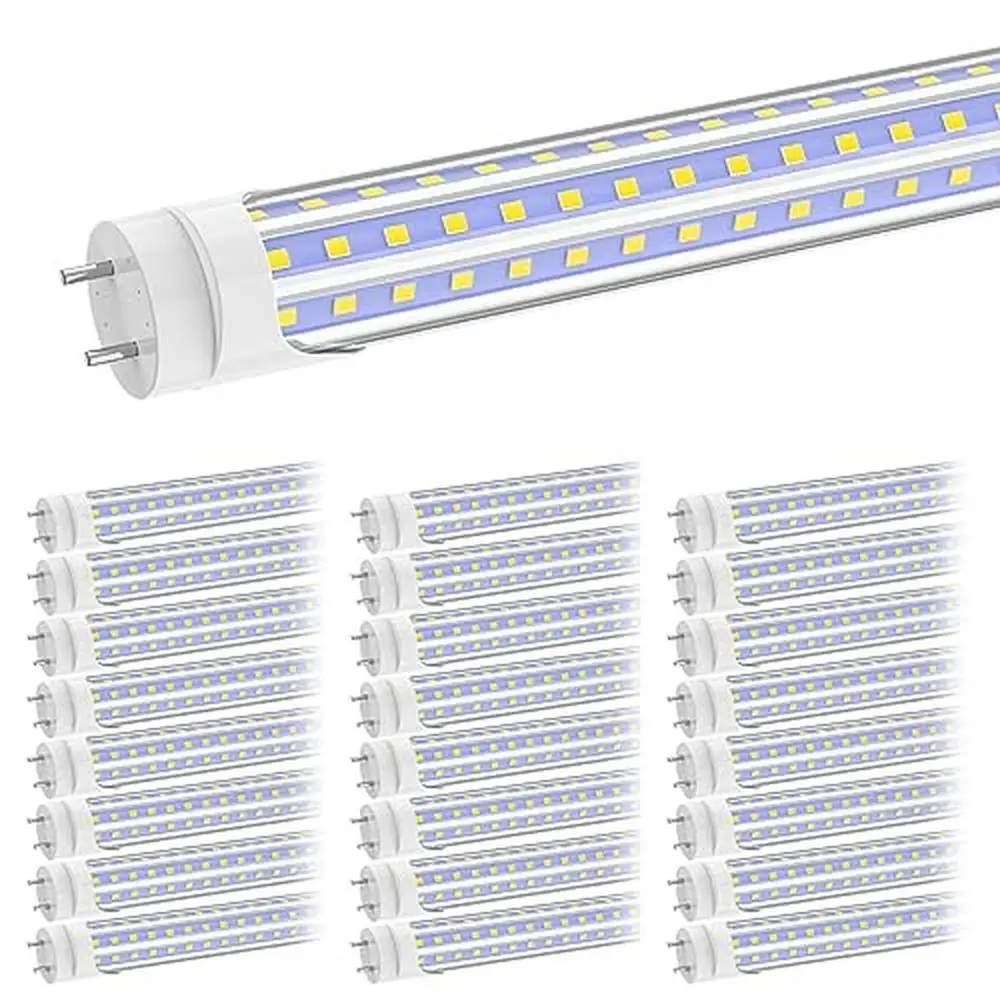 25 Pack 4ft LED Tube Lights 36W 4680LM Daylight White 5000K D-shape Triple Rows Fluorescent Replacement- Ideal Garage Warehouse