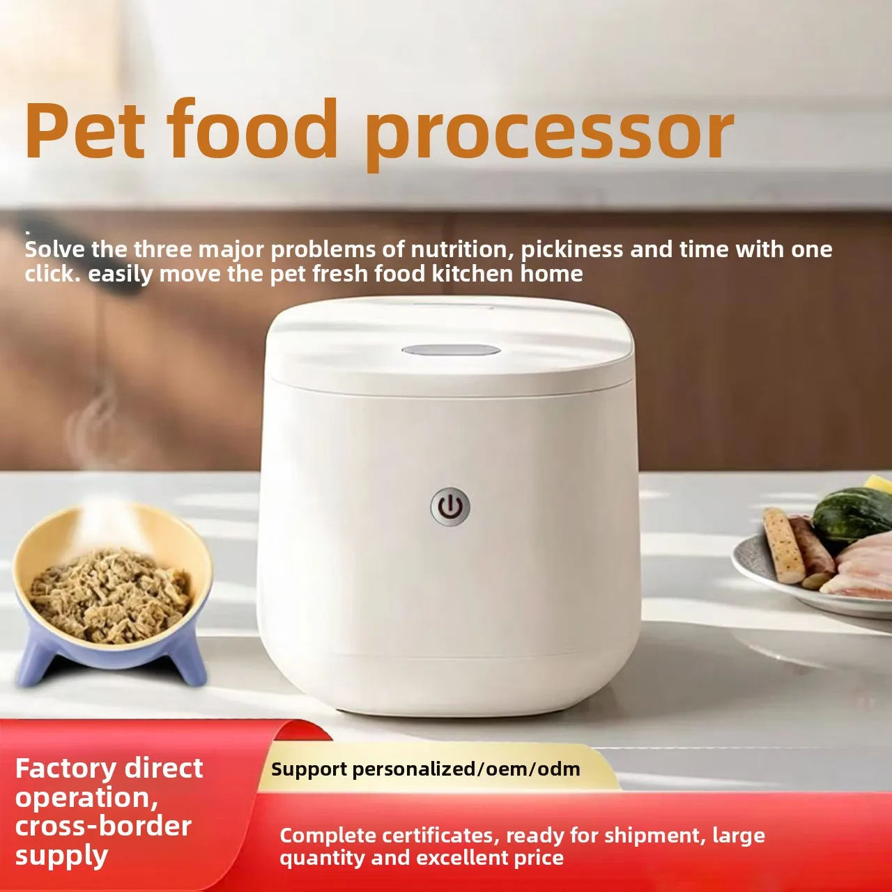 Processor for Home Use Intelligent Multifunctional Food Maker for Homemade Dog Food Dry & Wet Food Solid Pattern White
