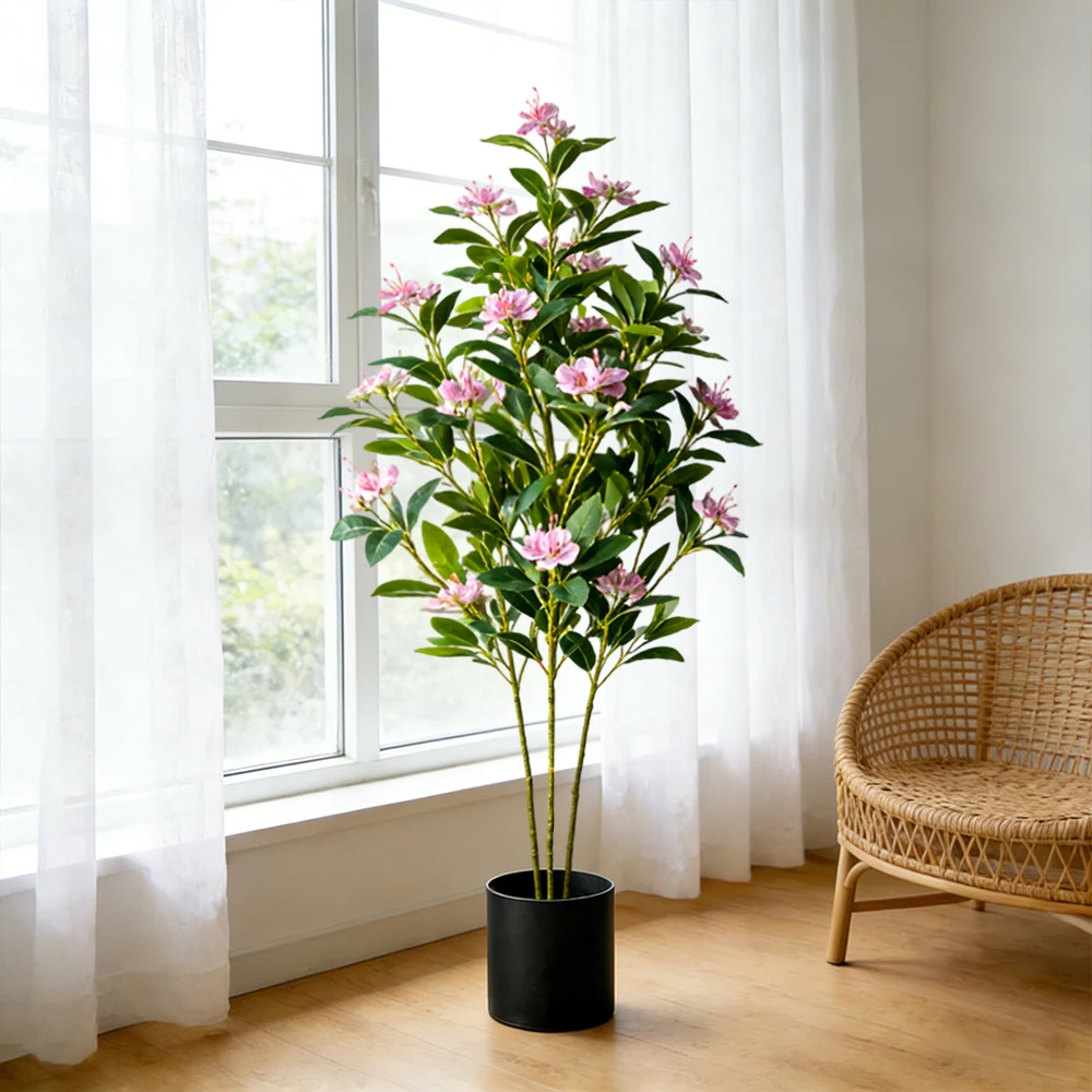 Plantas artificiales de ficus de 80/120 cm, árbol tropical falso grande, árbol de figo artificial, árbol de magnolia artificial para decoración del hogar y tienda.